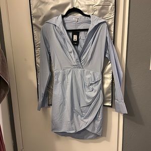 Collard light blue dress